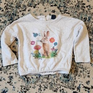 GAP Kids Gray Bunny and Floral Long Sleeve Tee